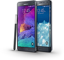 The new Samsung Galaxy Note 4 and Edge available this fall.
